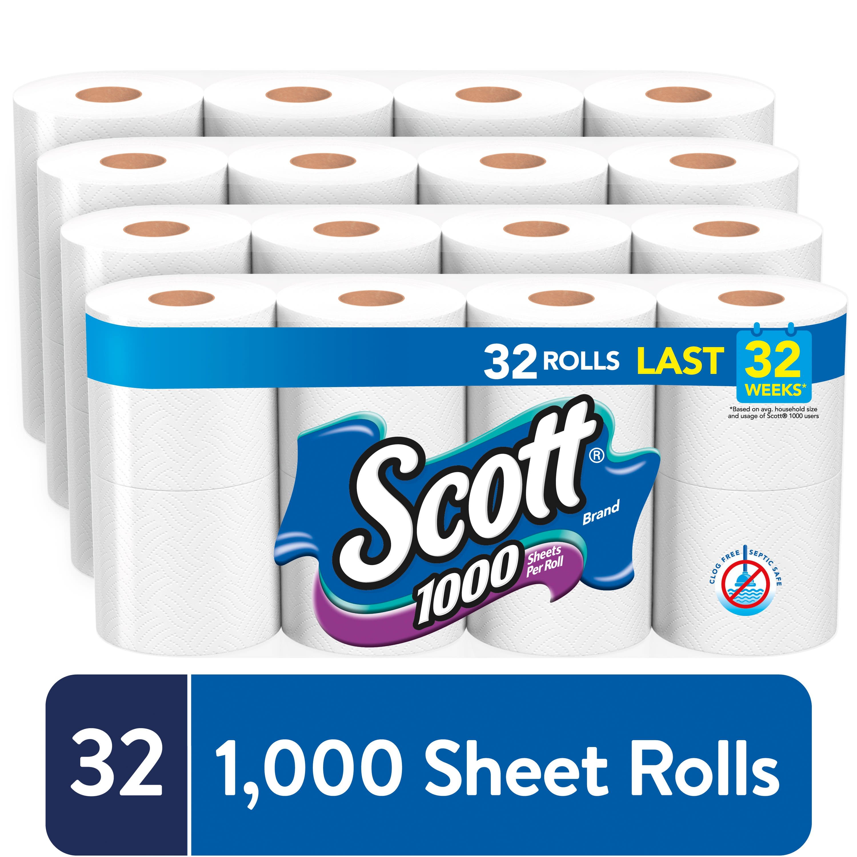 1000 Sheets Per Roll 32 Rolls Scott 1000 Trusted Clean Toilet Paper Bath Tissue 
