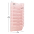 thumbnail image 3 of Mind Reader Wall File Organizer, 8 Pocket Hanging Document Rack, Office Wall Mount, Metal Mesh, Pink, 3 of 6