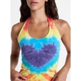 thumbnail image 4 of No Boundaries Pride Heart Tie Dye Halter Cotton Tank Top, Women's XXS-XXL, 4 of 5