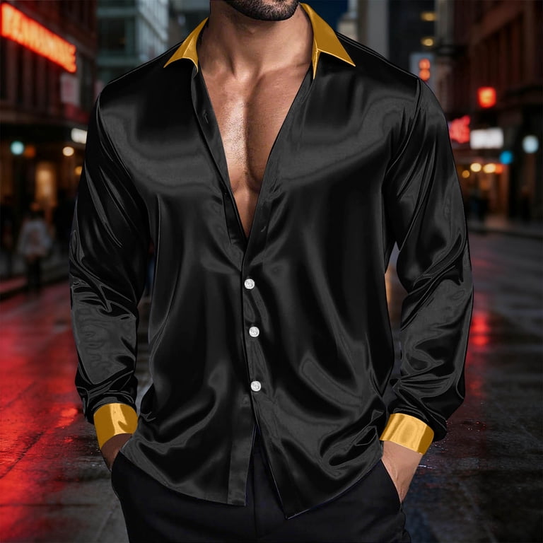 big and tall satin dress shirts Men's Satin Big & Tall Shirts