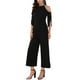 thumbnail image 2 of INSPIRAR CHIC WOMLAYOUT Mono de Mujer Halter con Lentejuelas, Hombros Descubiertos, Mangas Cortadas, Fiesta, Cóctel, Pierna Ancha, 2XL Negro, 2 of 6