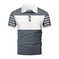thumbnail image 4 of Fnooota Mens Polo Shirts with Collar, Pullover 2025 Casual Summer Short Sleeve Shirts Gray Size 2XL, 4 of 4