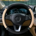 thumbnail image 6 of Soft Leather Car Steering Wheel Cover, Universal 15 Inch Colorful Rhinestones Anti-Slip Elastic Steering Wheel Covers for Most Cars, Sparkly Crystal Diamond for Women Girls (Beige), 6 of 9