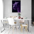 thumbnail image 2 of Mudket Purple Glitter Rhinestone Leopard Profile Canvas Wall Art, Luxury Glam Wildlife Trendy Wall Art Print for Living Room Bedroom Home Decor, Framed Ready to Hang - 12"L x 8"W, 2 of 9