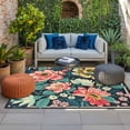 thumbnail image 2 of Spring Floral Outdoor Rug for Patio/Deck/Porch, Non-Slip Large Area Rug 5 x 7 Ft, Watercolor Vintage Red Yellow Green Indoor Outdoor Rugs Washable Area Rugs, Reversible Camping Rug Carpet Runner, 2 of 8
