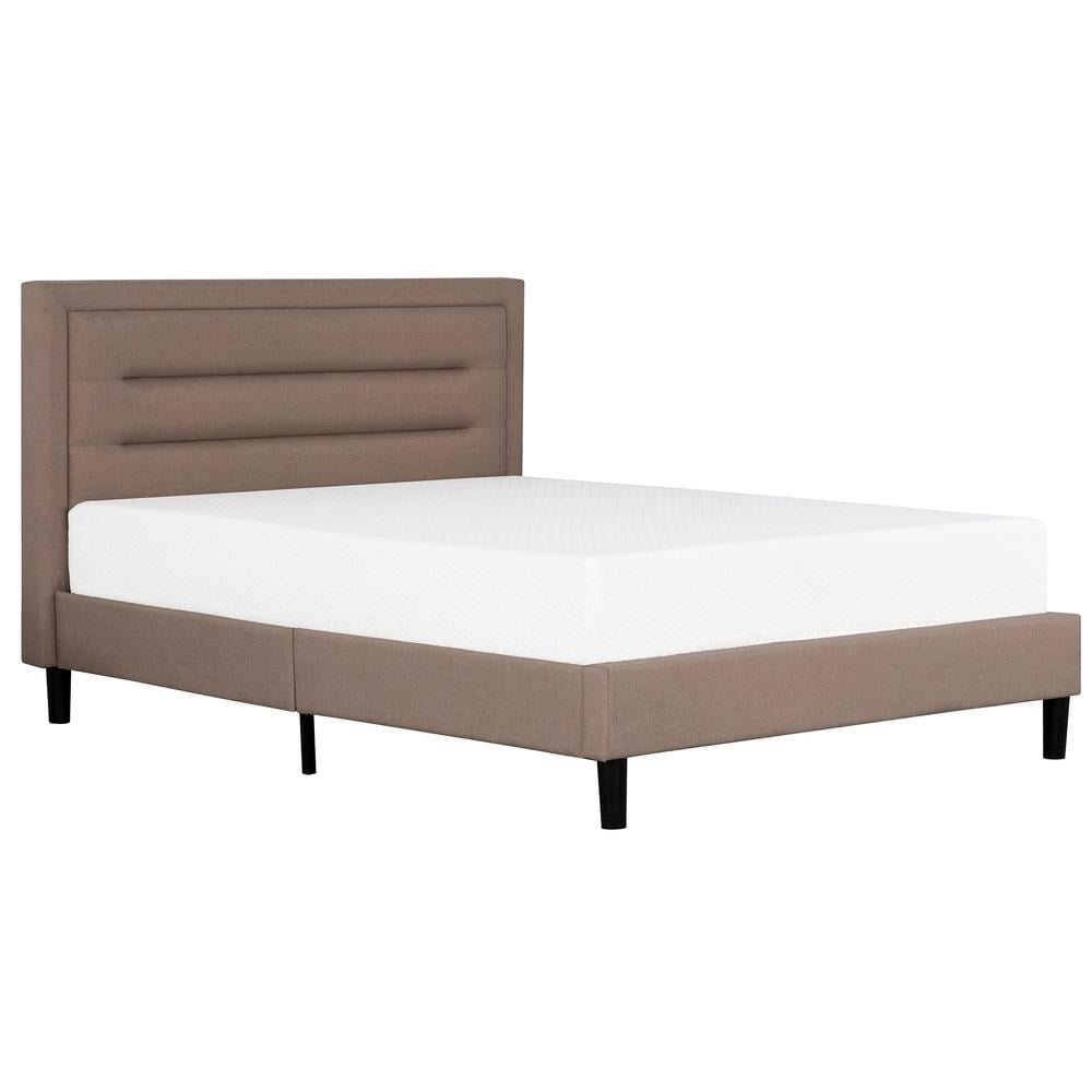 Primo International Adult Olivia Upholstered Platform Bed, Light Brown - Full Size