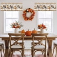 thumbnail image 5 of Thanksgiving Valances for Windows, 42 x 18in, Pumpkin Turkey Maple Leaf Fall Linen Rod Pocket Kitchen Valance Curtain Light Filtering Window Treatments for Living Room Bedroom, 1 Panel, 5 of 7