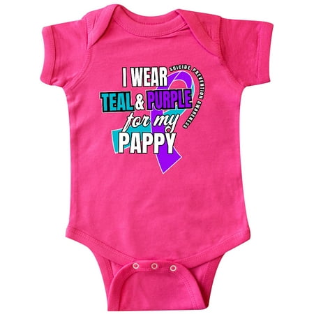 

Inktastic Suicide Prevention I Wear Teal and Purple for My Pappy Gift Baby Boy or Baby Girl Bodysuit