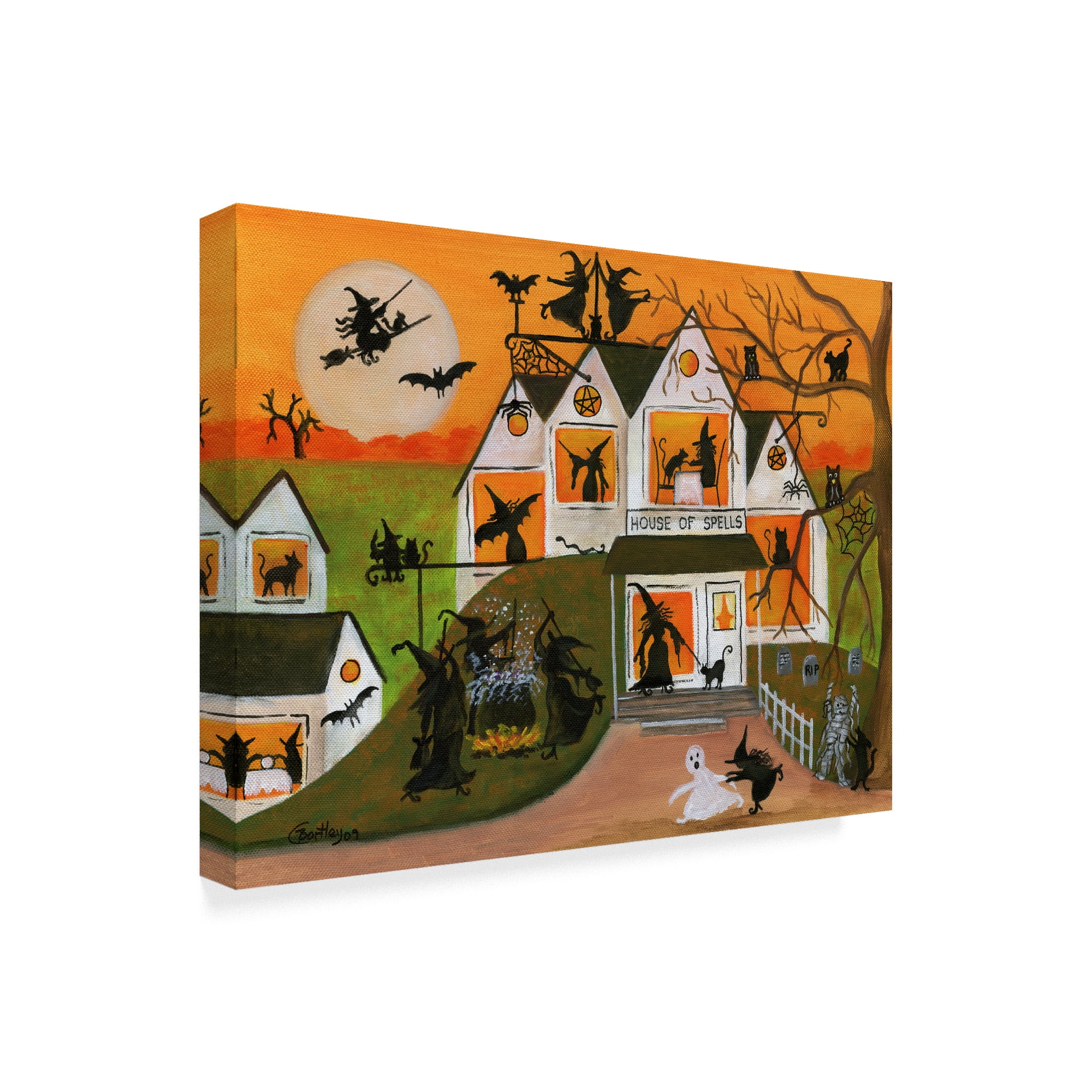 Trademark Fine Art 'Halloween Witch House Of Spells' Canvas Art by Cheryl Bartley