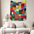 thumbnail image 2 of Sherpa Fleece Twin Blanket 60"x80" Reversible Plush Fluffy Blanket, Double-Layer Super Soft Flannel Blanket for Sofa, Couch, Bed, Patchwork Floral Pattern, 2 of 8