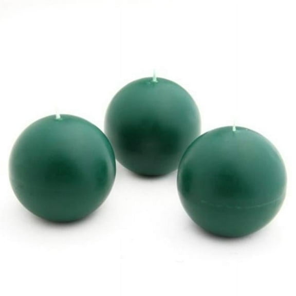 Jeco CBZ-022 3 in.Ball Candles, Hunter Green - 6 Piece per Box