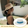 thumbnail image 2 of TureClos Summer Women Wide Brim Straw Panama Roll up Hat Belt Buckle Fedora Beach Sun Hat UPF50+, 2 of 6
