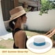 thumbnail image 2 of Minnieouse Sombrero de paja de verano de ala ancha, transpirable, para acampar al aire libre, Picnic, pesca, viajes, playa, moda, tapa plana, gorra Sombreros Blanco azul NO9 Minnieouse AP012495-09, 2 of 6