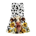 thumbnail image 4 of FOR U DESIGNS Cow Print Sunflowers Tank Top Dress Kids Swing Sundress for Girls Casual Knee Length Dance Dress for Toddler Teen Cozy Twirly Skater Dress Size 5-6, 4 of 6