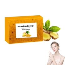 PiGOGI Turmeric Soap Bar,Lemon Turmeric Soap Kojic Acid Soap,Turmeric Cleansing Soap,Facial and Body Shower Soap,Deep Cleansing Turmeric Soap for All Skin Types
