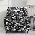 thumbnail image 2 of FOR U DESIGNS Black Camo Pattern Recliner Chair Covers 4-Pieces Stretch Recliner Armchair Covers Wear-Resistan Sofas Couches Slip Protector with Storage Pockets, 2 of 8