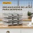 thumbnail image 3 of Organizador de latas apilable de 3 niveles para despensa, Soporte para latas de refrigerador con capacidad para 36 latas, Combinación libre y ruedas automáticas para la cocina. Transparente., 3 of 4