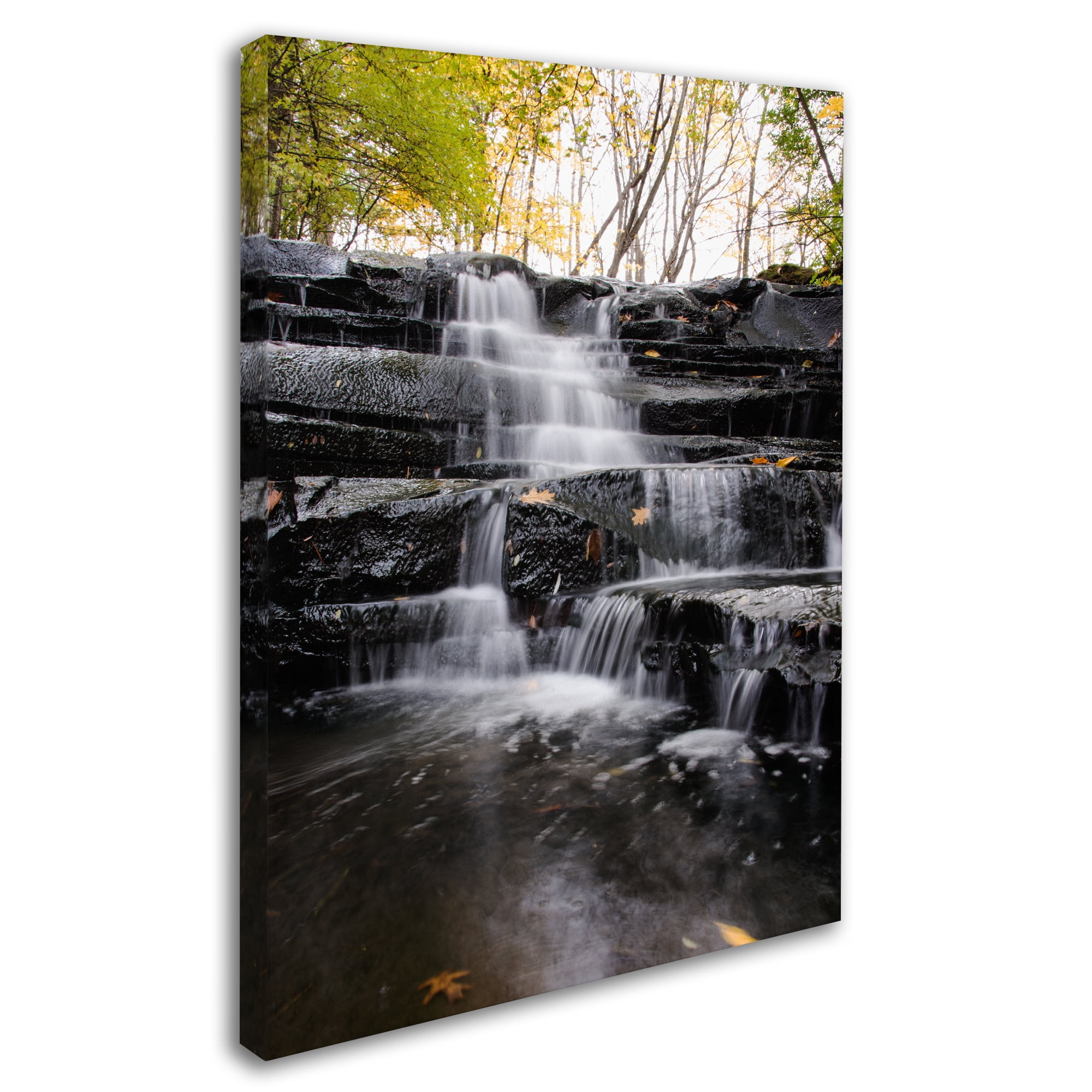 Trademark Fine Art "Waterfall at Lake View" Canvas Art by Kurt Shaffer