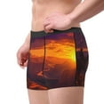 thumbnail image 2 of Susaid Sunset Valley Western Cowboy Print Men's Mesh Boxer Briefs Cooling Breathable Sports Underwear Wide Waistband Boxer Briefs W/Fly-Small, 2 of 5