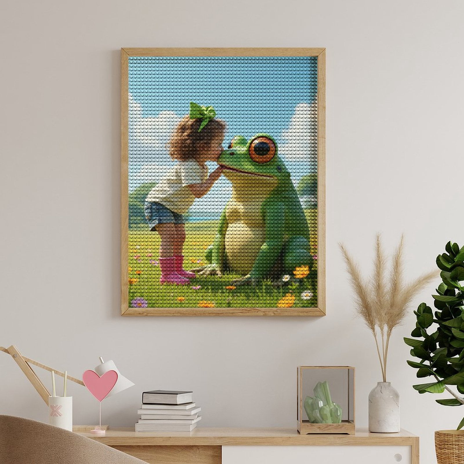 Diamond Art Kits for Adults, Kissing Giant Frog Outdoors 5D Diamond Painting Kits for Adults Beginners, DIY Full Drill Diamond Painting, Gem Art and Crafts 12x16