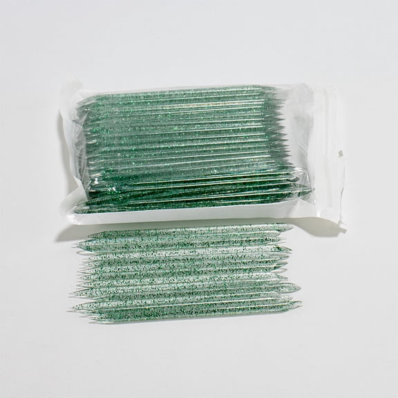 Namzi 100-Pack 9.1cm Cuticle Pusher Sticks, Double Sided Disposable Nail Sticks for Manicure Pedicure,Green
