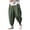 hgg088-Green, variant on Cargo Linen Pants for Men Baggy Harem Pant Hippie Beach Yoga Casual Drop Crotch Trouser