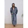 thumbnail image 4 of U2SKIIN Mens Robe with Hood,Full Length Plush Robe for Men Fleece Bathrobe（DARK Grey, XX-Large-3X-Large）, 4 of 5