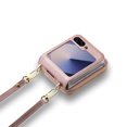 thumbnail image 2 of ChicShell Wallet Case For Samsung Galaxy Z Flip 6, RFID Blocking PU Leather Zipper Handbag Purse Flip Cover, Kickstand Case with Card Slots Holder Wrist Strap Lanyard, Pink, 2 of 10