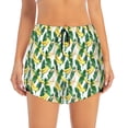 thumbnail image 4 of Lsque Banana Tree Leaves Printed Women's Running Shorts with Liner Pockets,Elastic Quick Dry Workout Athletic Gym Yoga Shorts,Womens High Waist Shorts-Small, 4 of 9