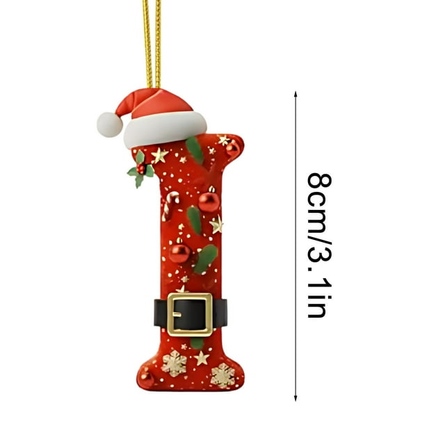 Christmas Tree Decorations Christmas Tree Decoration 2D Acrylic Decoration Letter Pendant with 26 Letters Christmas Hanging Decoration Diy Crafts Christmas Home Decoration Christmas Tree Ornaments