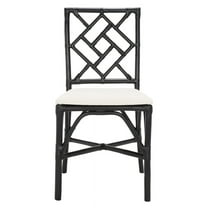 SAFAVIEH Bhumi Accent Chairs with Cushion, Black/White, Set of 2 (18.5 in. W x 20.9 in. D x 35.8 in. H)