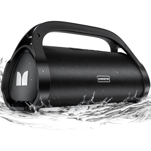 Monster Adventurer Max Boombox Bluetooth Speaker, 100W Sound, Dual Subwoofers, IPX7 Waterproof for Home, Parties, Beach