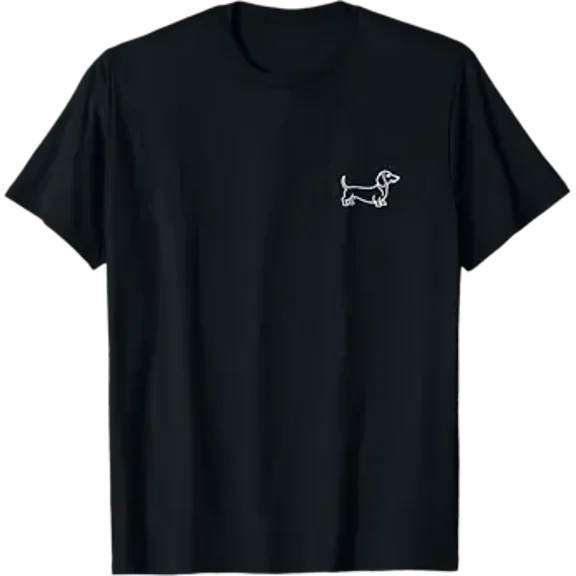 Dachshund Wiener Dog Minimalist Badge Patch Line Art T-Shirt