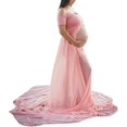 thumbnail image 1 of Robes de Maternité Sans Épaules Fendue devant Robe de Grossesse Photographie Longue Robe Maxi pour Femmes Enceintes pour Séances Photo Accessoires, 1 of 1