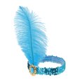 thumbnail image 5 of Unique Bargains Feather Faux Diamond Sequins Headband 1 Pc Lake Blue, 5 of 5