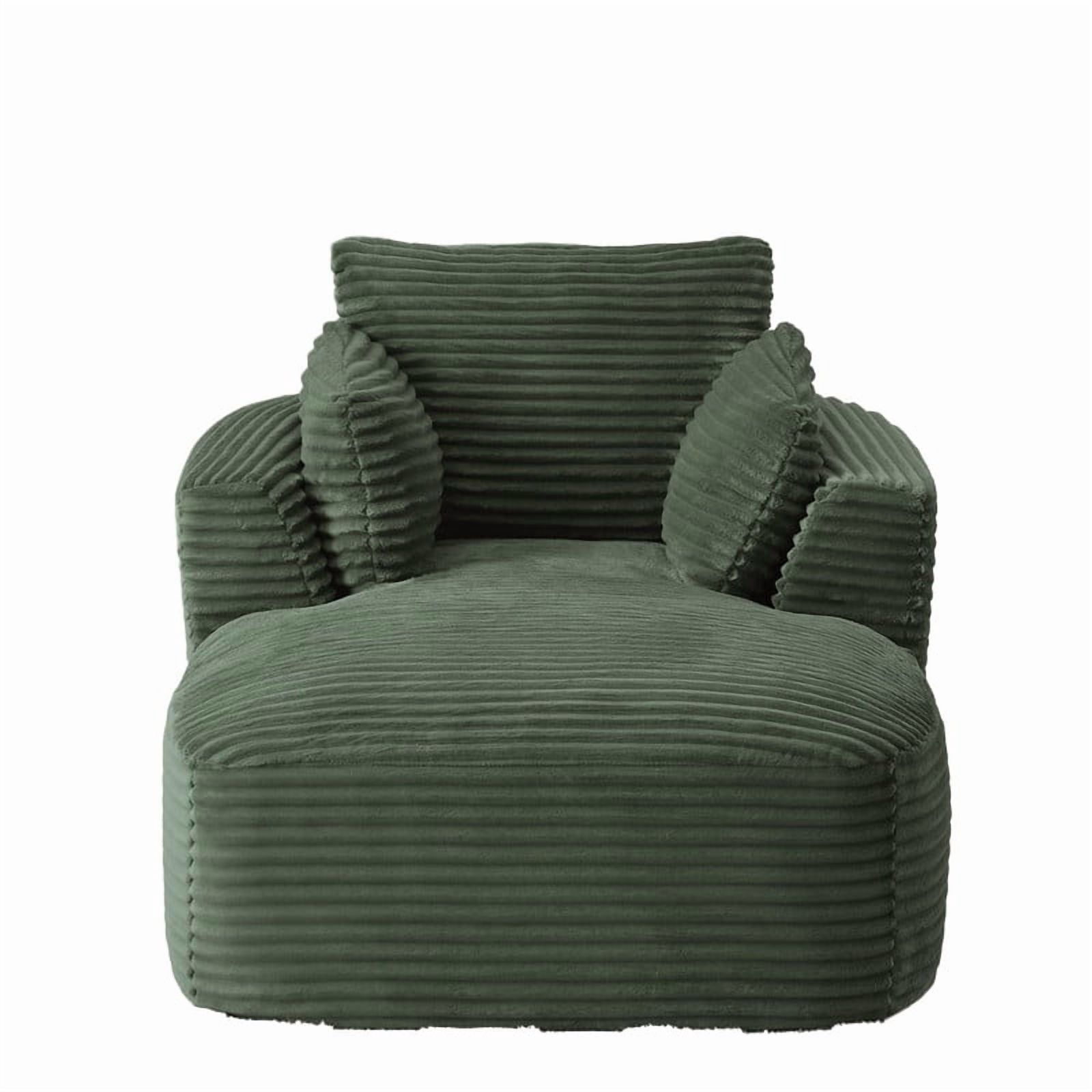 Modern Oversized Corduroy Chaise Lounge Chair, Corduroy Upholstered Modern Sleeper Sofa Lounger Chair for Living Room/Dorm/Apartment, 45.3''x64.6''