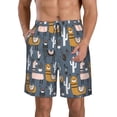 thumbnail image 2 of Uemuo Llama and Cactus Pattern Men's Swim Trunks Hawaiian Beach Bathing Suit Swimsuits Beach Quick-Dry Shorts with Pockets-3X-Large, 2 of 9