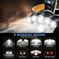 thumbnail image 5 of Rechargeable Headlamp, 8 LED Headlamp Flashlight 18000 Lumen 8 Modes with White Red Lights USB Cable 2 Batteries, Waterproof Head Lamp for Outdoor Camping Cycling Running Fishing, 5 of 6