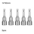 thumbnail image 4 of Speravity Destornillador de tuercas de acero portátil Universal, 5 piezas, taller de garaje, carpintería, vástago hexagonal, puntas de Herramientas eléctricas 14x65mm, 4 of 6