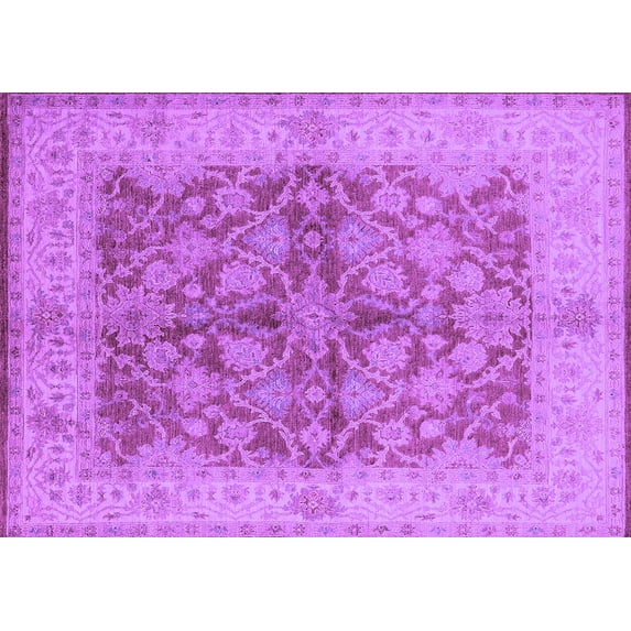 Ahgly Company Indoor Rectangle Oriental Purple Industrial Area Rugs, 4' x 6'