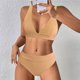 thumbnail image 3 of Gibobby Conjunto de Bikini Traje de baño vintage de dos piezas para mujer Conjunto de bikini con estampado de cintura alta y cuello halter retro de dos p(Café,XL), 3 of 5