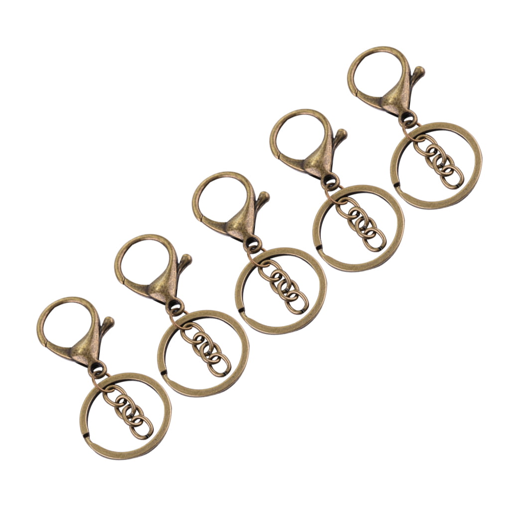Details about   5Pcs DIY Swivel Bag Hook Clips KeyRing Car Key Chain Lobster Clasp Split Ring 