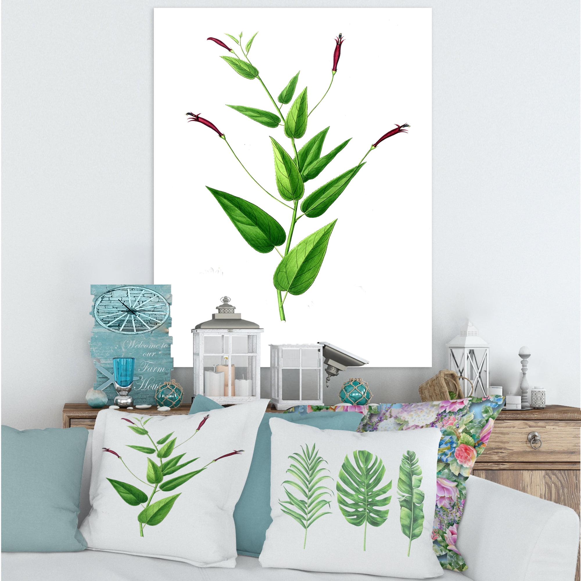 Designart ' Ancient London Plants VII ' Traditional Canvas Wall Art Print