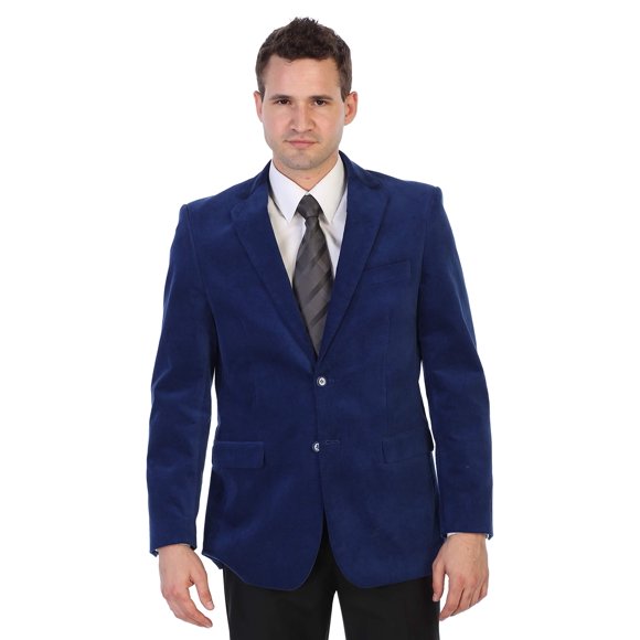 Gioberti Blazer en Velours de Coton pour Hommes, Bleu Royal, 38 Court