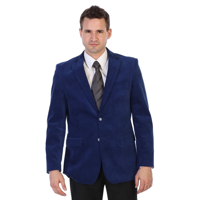 Gioberti Mens Cotton Velvet Blazer Jacket, Royal Blue, 38 Short