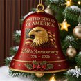 thumbnail image 3 of USA 250th Anniversary Bell Ornament 3D Red & Gold Commemorative Hanging Decor Elegant Doorbell for Patriotic Decor Tree Enamel Crafted Detailing 250th Anniversary USA Patriotic Ornaments, 3 of 3