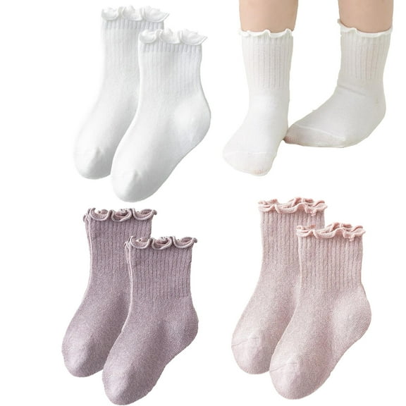 Baby Girls Vintage Ankel Lace Socks Toddler Ruffles Casual Dress Socks Toddler Boy Girls Crew Socks For Children 3 Pairs