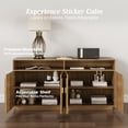 thumbnail image 3 of BELLEZE 65 Inch Fluted TV Stand, Mid Century Modern Entertainment Center with Storage Cabinets & Open Shelves, Media Console TV Cabinet with Adjustable Shelves For Living Room, Caramel Brown, 3 of 7
