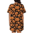 thumbnail image 3 of Lsque Halloween Pumpkins Women's Short-Sleeved Pajama Set - 2 Piece Soft and Lightweight Sleepwear Set-X-Large, 3 of 9