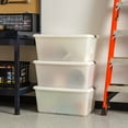 thumbnail image 6 of IRIS 68 Qt / 17 Gal Stackable Plastic Storage Bins with Lids and Latch Buckles - Pearl, 5Pk, 6 of 7